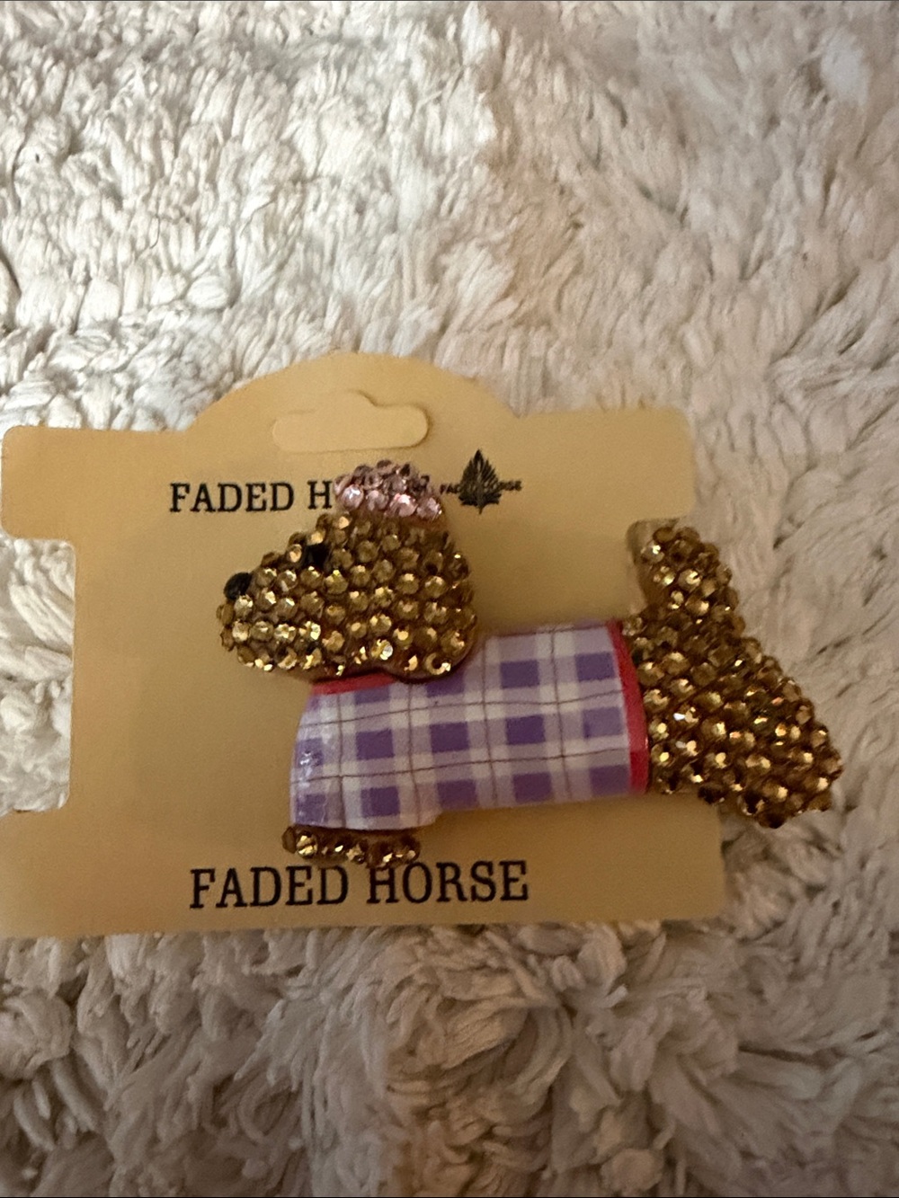 Gold and Purple Poodle Hair Clip